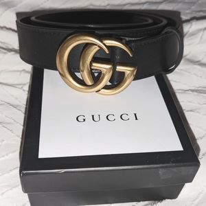 GUCCI wide leather belt new without tags Sz42